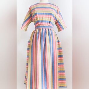 Vintage Rainbow Stripe Skirt Set